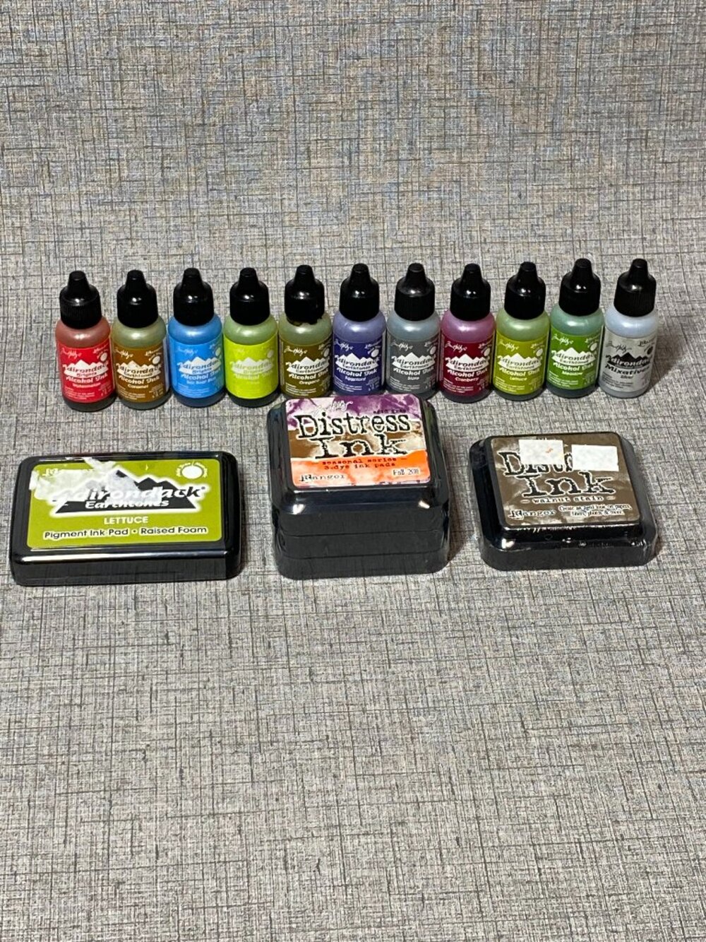 Ranger Tim Holtz Distress Ink Adirondack Alcohol Ink Bottles Ink Pads 16pc Lot